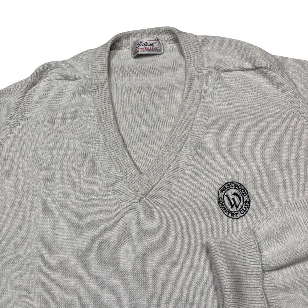 Titleist Sweater‎ Mens XXL Gray V-Neck Westwood Country Club Cotton Corbin LTD